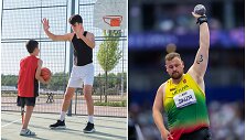 Negalią turintis berniukas žaidžia krep&scaron;inį / Parolimpietis A.Skuja