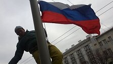 Prie Charkovo savivaldybės i&scaron;kelta Rusijos vėliava