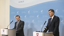 Algirdo butkevičiaus ir TVF misijos Lietuvoje vadovo Christopho Klingeno spaudos konferencija.