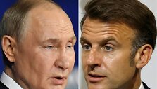 Vladimiras Putinas ir Emmanuelis Macronas / OLGA MALTSEVA LUDOVIC MARIN / AFP