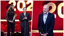Dovilė Rimkutė ir Donata Karalienė dėkojo treneriui Virgaudui Leknickui, o &scaron;is dėkojo irkluotojoms.