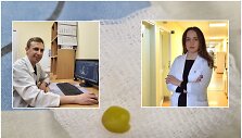 Plungės ligoninės gydytojai ir paciento bronchuose rastas žirnis