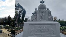 Paminklas prie&scaron; ir po restauravimo