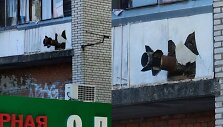 Rusi&scaron;kos raketos fragmentas Podolsko namo balkone