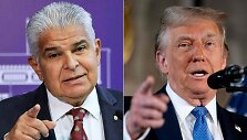 Panamos prezidentas Jose Raulis Mulino ir Donaldas Trumpas / HANDOUT ANDREW HARNIK / AFP