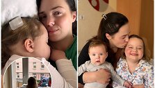 Mažoji kovotoja Teodora su mama ir jaunesne sesute