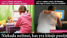 Socialinės kampanijos &bdquo;Niekada nežinai, kas yra kitoje pusėje&ldquo; plakatas