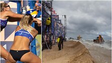 Jūrmaloje Europos paplūdimio tinklinio čempionatą paženklino ir stipri audra.
