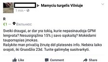Sukčiaus žinutė socialiniame tinkle