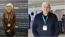 Konferencijos dėl Europos ateities dalyviai Rima Valansevičienė ir Vidas Balakauskas