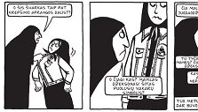 Komiksų knygos &bdquo;Persepolis&ldquo; fragmentas