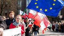 Vilniaus kra&scaron;to lenkų protesto akcija lenkų mokykloms apginti