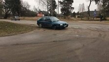 Jurbarko kelių erelio automobilis su nuleista padanga