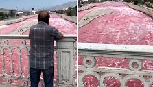 Peru Rimako upės vanduo pasidarė rožinis