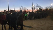 Eilė prie Klaipėdos Jūrininkų ligoninės