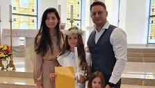 Andriaus Rimi&scaron;kio dukra Lėja, žmona Vaida ir mažoji Andrėja