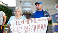 Protestas prie&scaron; migrantų apgyvendinimą Dieveni&scaron;kėse