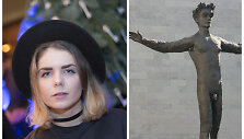 Menininkė J.Vaitkutė garsiąją vyro skulptūrą Kaune pavers valgoma instaliacija