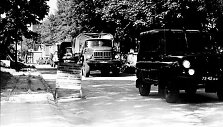 Sovietų kariuomenė po nepavykusio perversmo Maskvoje i&scaron;vyksta i&scaron; užgrobtos Lietuvos televizijos ir radijo komiteto teritorijos. Vilnius, 1991 08 22.