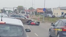 Motociklo ir "&Scaron;kodos" avarija Kaune