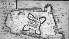 Justly Watson. Jokūbo sala ir jo fortas Gambijoje. 1755