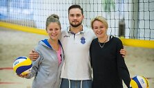 Monika Povilaitytė ir Karolė Virbickaitė su treneriu