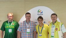  L.Tubelis, E.Petkus, &bdquo;Rio2016&ldquo; organizacinio komiteto vadovas ry&scaron;iams su valstybių olimpiniais komitetais L.Abbey ir K.Steponavičius