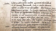 Kvedlinburgo analų i&scaron;trauka (tekste pažymėta vieta, kurioje minimas Lietuvos vardas)