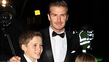 Davidas Beckhamas su sūnumis Romeo ir Brooklyn Beckham
