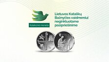 Moneta skirta Lietuvos Katalikų Bažnyčios vaidmeniui neginkluotame pasiprie&scaron;inime