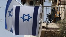 Izraelio vėliavos Jeruzalės senamiestyje
