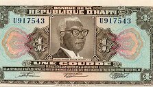 Fran&ccedil;ois Duvalier ant vieno gurdo banknoto (1979 m.)