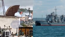 Skelbiama apie užsidegusį laivą Kryme