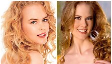 Nicole Kidman su savo antrininke Diane Deluna ir Olivia Wilde su savo antrininke Sophie Lynx
