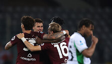 Gvidas Gineitis su &bdquo;Torino&ldquo; komanda &scaron;venčia įvartį.