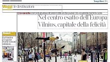 Dienra&scaron;tyje &bdquo;Corriere della Sera&ldquo; penktadienį i&scaron;spausdintas straipsnis apie Vilnių
