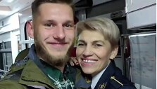 Iryna Jurčenko su sūnumi Dmytro Kozackiu