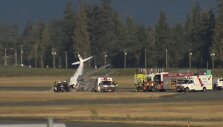 Kanadoje per aviacijos &scaron;ventę nukritus lėktuvui sužaloti penki žmonės