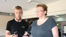 Sporto medicinos gyd. Kęstutis Linkus tikrina projekto &bdquo;Lieknėju&ldquo; dalyves.
