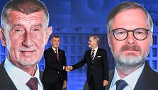 Debatai tarp A. Babi&scaron;o ir P. Fialos / MICHAL CIZEK / AFP
