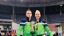 Jurgita Janu&scaron;kaitė-Žilinskienė su treneriu Tomu Žilinsku.