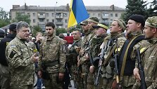Ukrainos prezidentas Petro Poro&scaron;enka Slovjanske