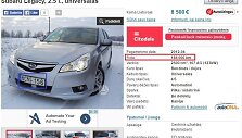 Parduodamo &bdquo;Subaru Legacy&ldquo; skelbimas 