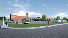 Planuojamos statyti &Scaron;ilutės rajono autobusų stoties vizualizacija