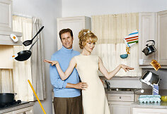 Nicole Kidman ir Willas Ferrellas filme &bdquo;Mano žmona &ndash; ragana&ldquo; (2005 m.)