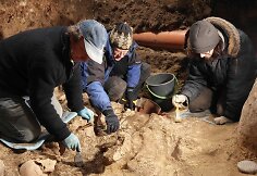 LNM archeologai (i&scaron; kairės G.Grižas, V.Steponaitis, G.Petrauskas)