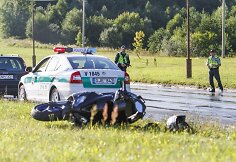 Motorolerio ir automobilio avarija Vilniuje