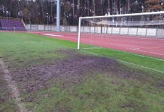 Sudarkyta Alytaus „Dainavos“ komandos futbolo aikštė
