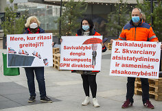Prie Vilniaus miesto savivaldybės vyko Greitosios medicinos pagalbos stoties profesinės sąjungos piketas
