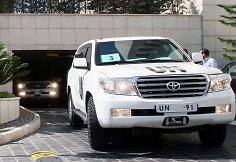Jungtinių Tautų automobiliai Sirijoje 
